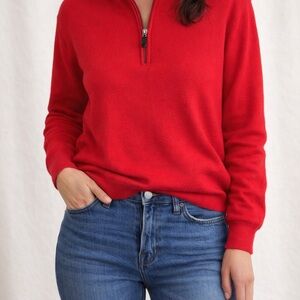 Turnbury of Scotland Extra Fine Merino Wool Quarter Zip Sweater. Size S